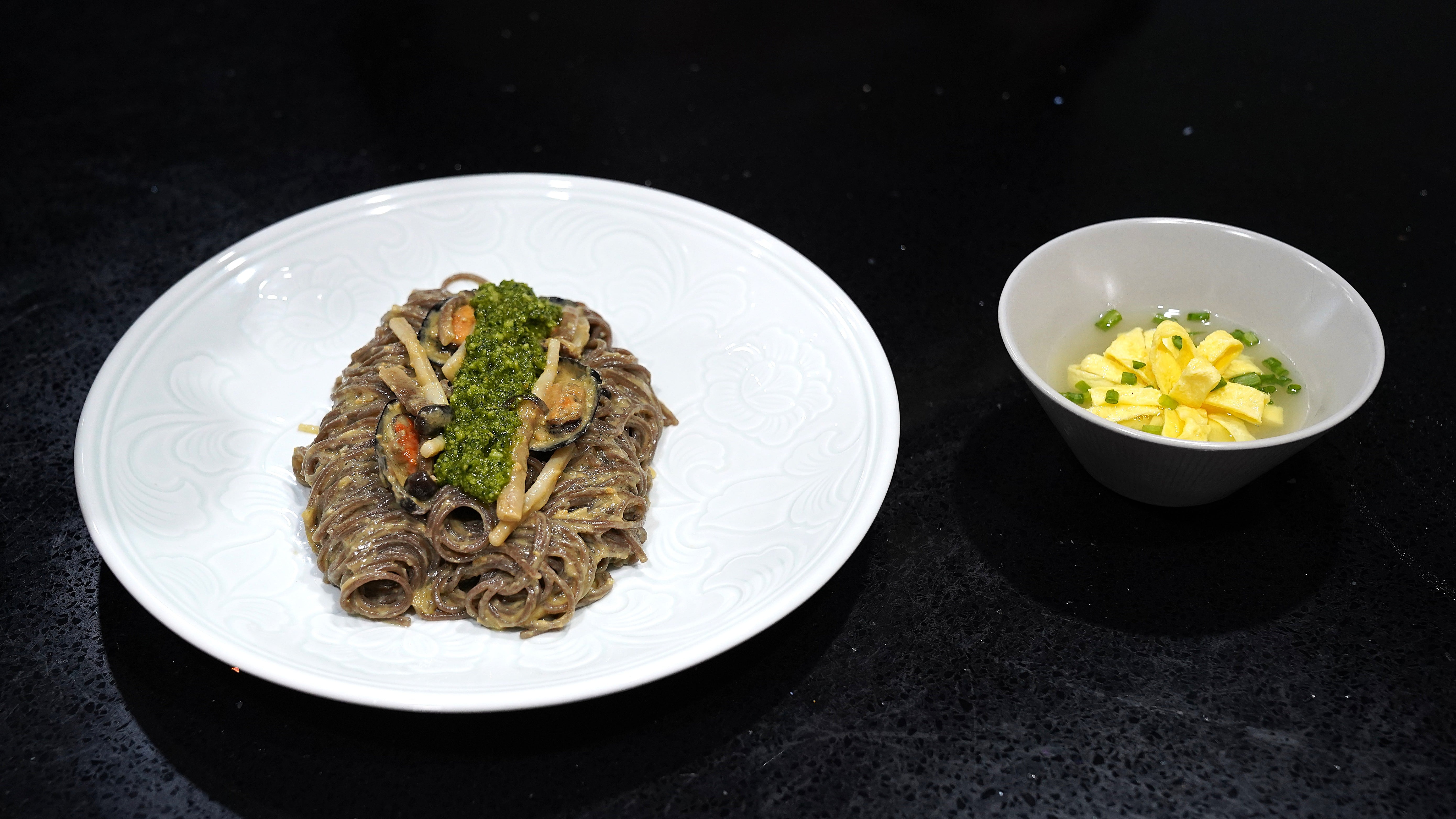 된장파스타와 북어콩소메