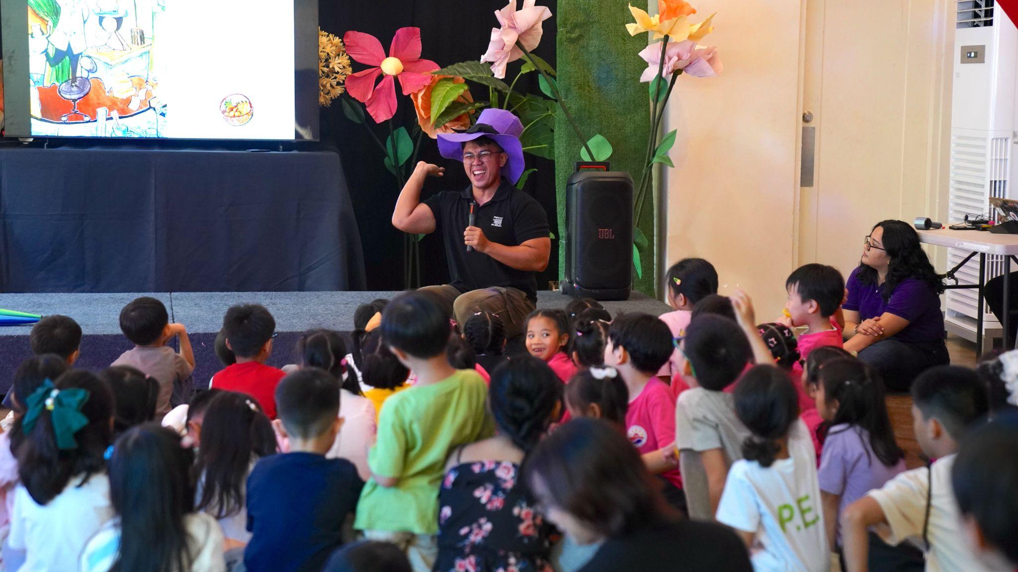 Photo 1.&nbsp;Children participate in the Philippines–Korea storytelling session as part of the “Sama-Sama: A Philippines-Korea Family Month Celebration.”