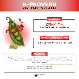  [Korean Proverb of the Month] 콩깍지가 씌다 
